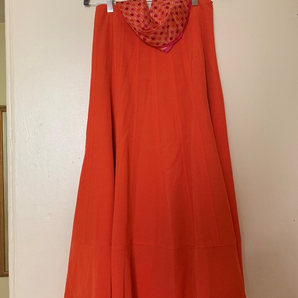 Elegant Orange A-Line Skirt - Picture 5 of 7